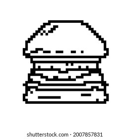 burger logo, vector illustration, 8bit style.