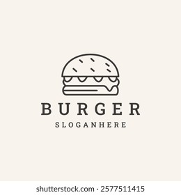 Burger logo vector illustration, hamburger good for restaurant 