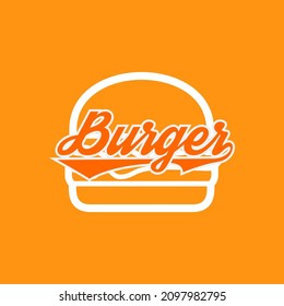 burger logo vector with typography
