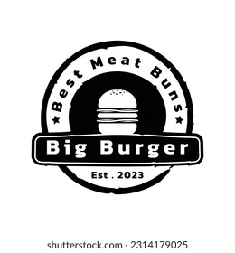 Burger logo. vintage retro style hamburger fast food restaurant design