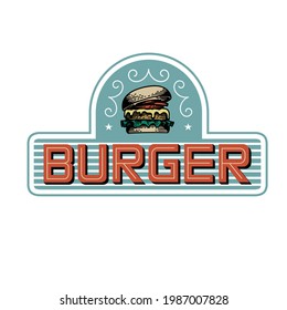 Burger Logo Vintage Style Burger Vintage Stock Vector (Royalty Free ...