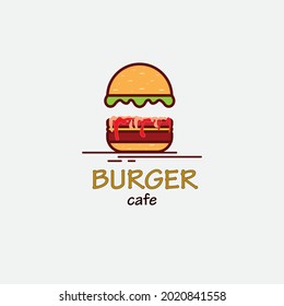 Burger logos. Sandwich. Fast food burger bakery. modern food. Flat logo and fast food product brand