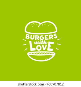 Logo/adhesivo/emblema de la hamburguesa