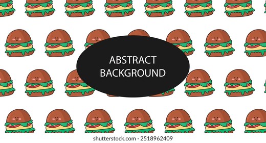 burger, lovely heart pattern isolated on background. use for textile, wallpaper, fabric, decor. Template for design. Vector illustration 