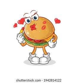 burger make up mascot. cartoon vector