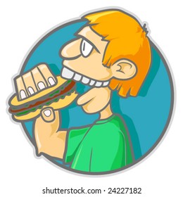 Burger man. Without transparencies and gradients.