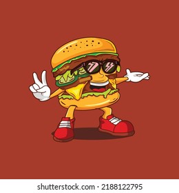 Burger Mascot design logo illustration