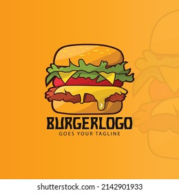 Burger Mascot Logo Design Template Stock Vector (Royalty Free ...