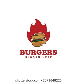 Burger mascot logo design vector template
