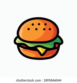 burger mascot vector illustration template
