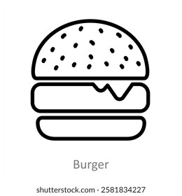 Burger and meal icon concept