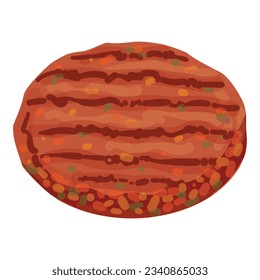 Burger meat icon cartoon vector. Big bread. Beef food