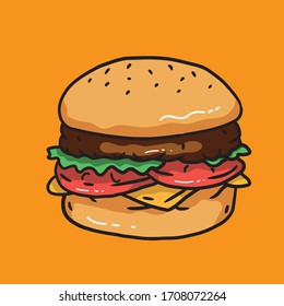 Burger Meat sandwich. burger icon. Vector Burgers