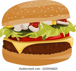 Burger con carne y verduras