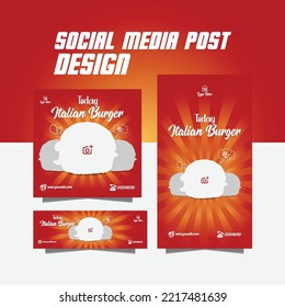 Burger Menu Flyer Or Instagram Post Design