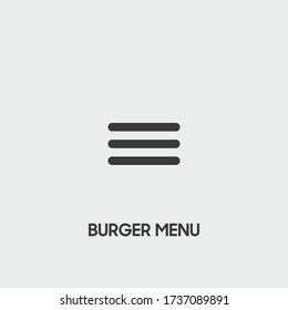 burger menu icon. burger menu vector on gray background