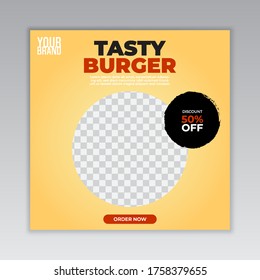 Burger menu social media post banner