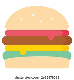 Burger Modern Vector Icon - Minimal Illustration Symbol Template für Web Mobile App UI Design