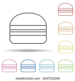 Burger in multi color style icon. Simple thin line, outline vector of fast food icons for ui and ux, website or mobile application
