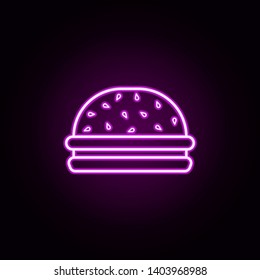 burger neon icon. Elements of fast food set. Simple icon for websites, web design, mobile app, info graphics