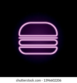 burger neon icon. Elements of restaurant set. Simple icon for websites, web design, mobile app, info graphics