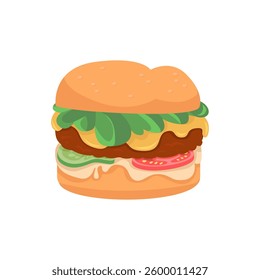 Burger on an isolated background. 

Vector illustration in a flat style

