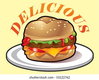 burger on plate