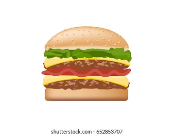 burger on white