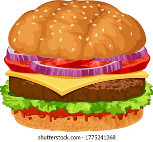 Burger on a white background