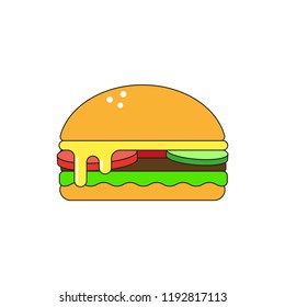 Burger on a white background. Vector