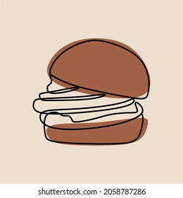 Burger oneline continuous line art