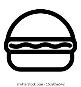 
Burger Outline bold Vector Icon which can be easily modified or Edited
