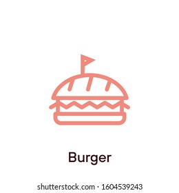 Burger outline icon or logo - Vector
