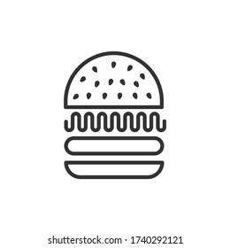 Icono de contorno de hamburguesa. Ilustración vectorial.