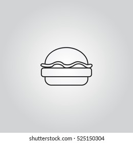 burger outline icon vector, for mobile and web design 