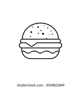 Burger Outline Simple Black White Icon
