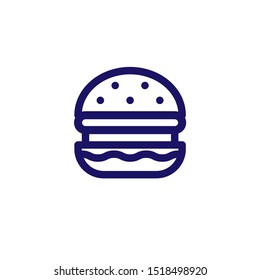 Burger outline vector icon. Fast food symbol