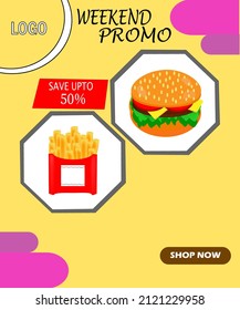 Burger pack menu fast food design template Restaurant social media post design