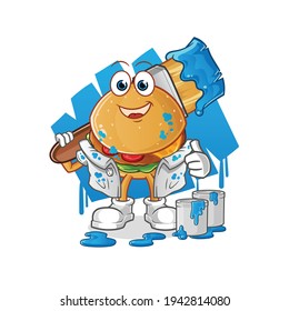 ilustración del pintor de hamburguesas. vector de caracteres