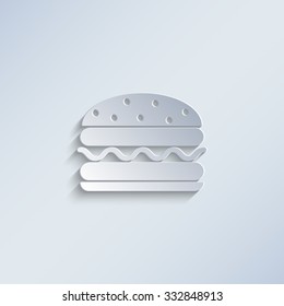 burger - paper vector icon