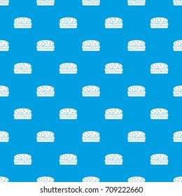 Burger pattern repeat seamless in blue color for any design. Vector geometric illustration