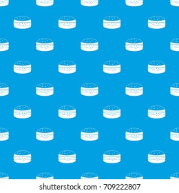 Burger pattern repeat seamless in blue color for any design. Vector geometric illustration