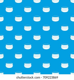 Burger pattern repeat seamless in blue color for any design. Vector geometric illustration