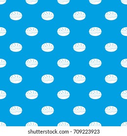 Burger pattern repeat seamless in blue color for any design. Vector geometric illustration