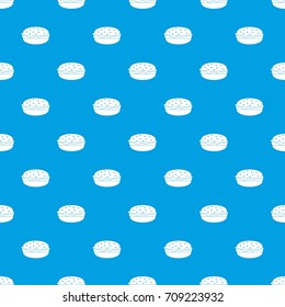 Burger pattern repeat seamless in blue color for any design. Vector geometric illustration