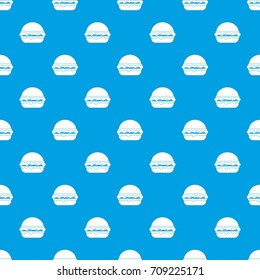 Burger pattern repeat seamless in blue color for any design. Vector geometric illustration