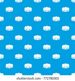 Burger pattern repeat seamless in blue color for any design. Vector geometric illustration