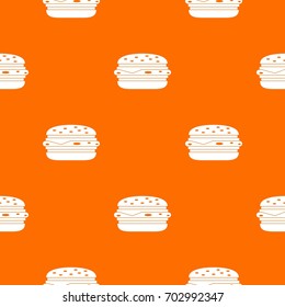 Burger pattern repeat seamless in orange color for any design. Vector geometric illustration