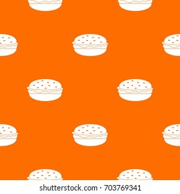 Burger pattern repeat seamless in orange color for any design. Vector geometric illustration