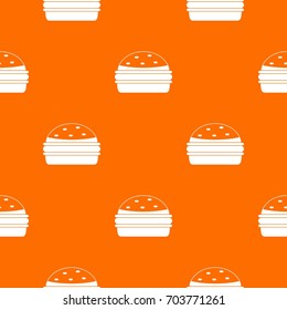 Burger pattern repeat seamless in orange color for any design. Vector geometric illustration